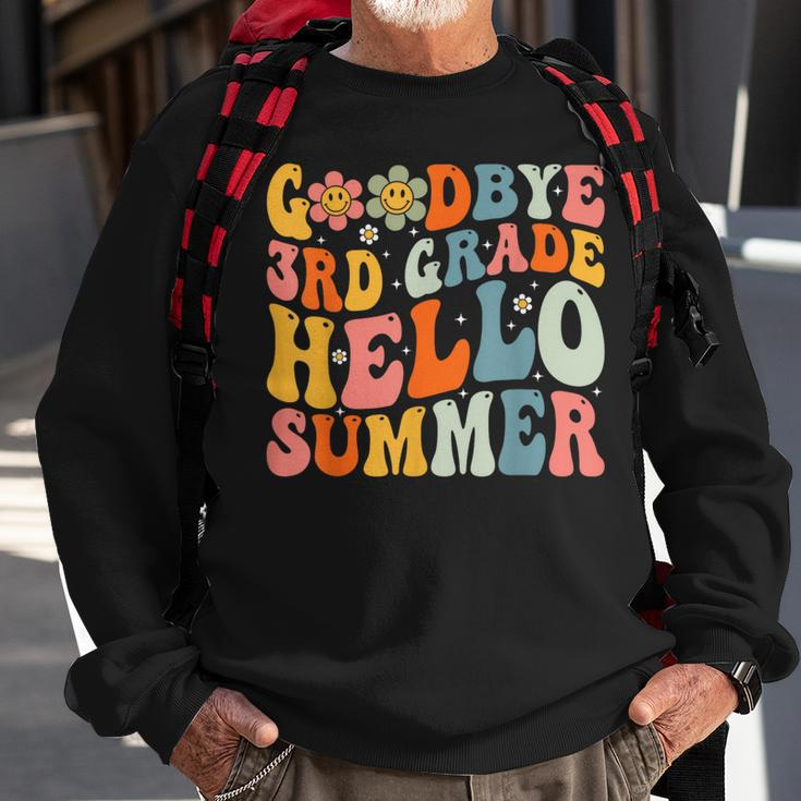 Goodbye 3Rd Grade Hello Summer Groovy Third Grade Graduate Sweatshirt Gifts for Old Men
