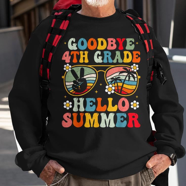 Goodbye 4Th Grade Hello Summer Groovy Fourth Grade Graduate Sweatshirt Gifts for Old Men