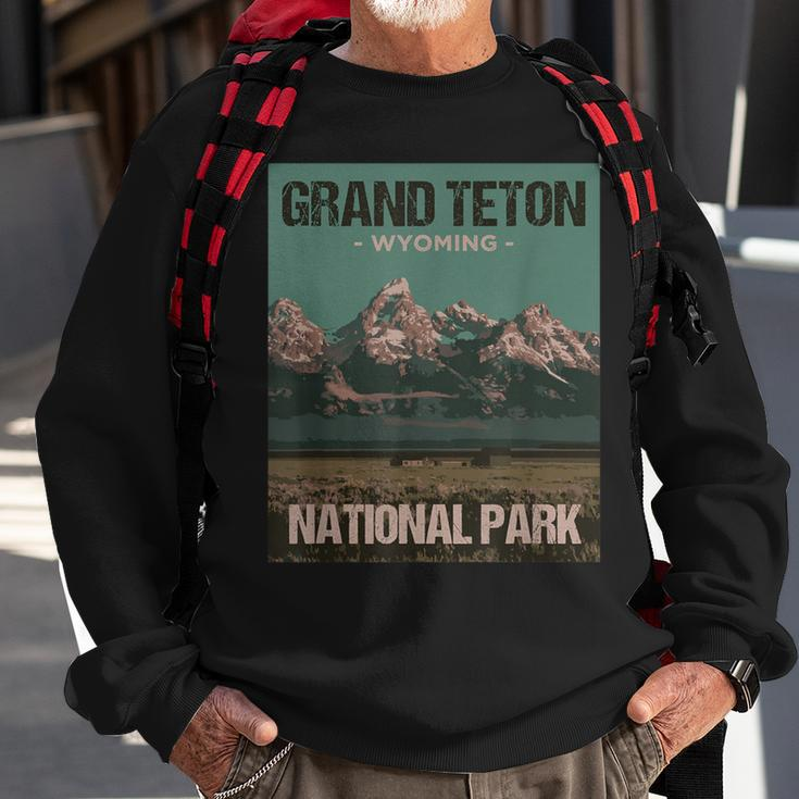 Grand Teton National Park Wyoming Poster Sweatshirt Gifts for Old Men