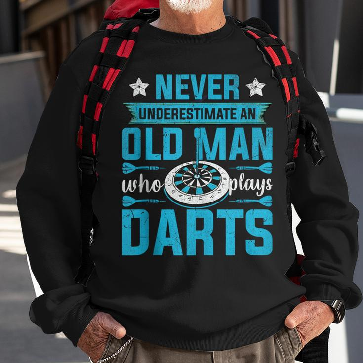 Grandparents Never Underestimate An Old Man Who Plays Darts Sweatshirt Gifts for Old Men