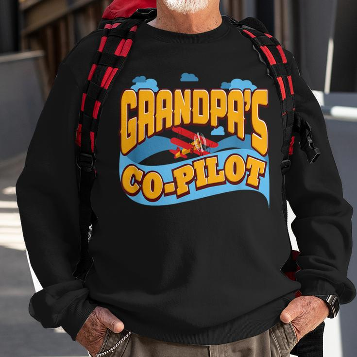 Grandpa's Co-Pilot Children's Aircrew Sweatshirt Gifts for Old Men