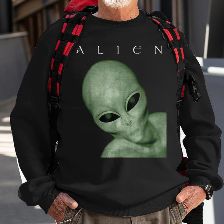 Green Alien Disclosure Realistic Grey Alien Believer Sci-Fi Sweatshirt Gifts for Old Men