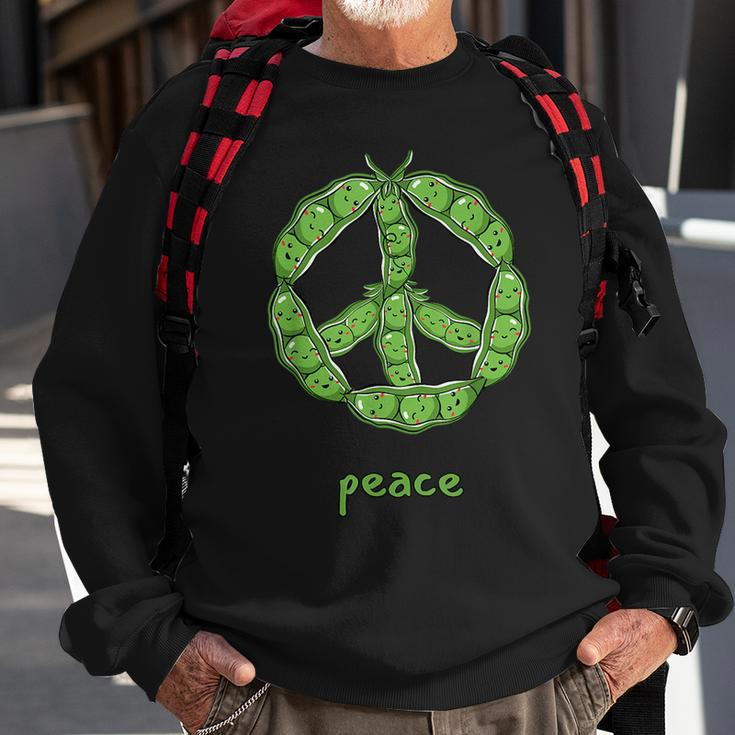 Green Peas In A Pod Peace Symbol Sweatshirt Gifts for Old Men
