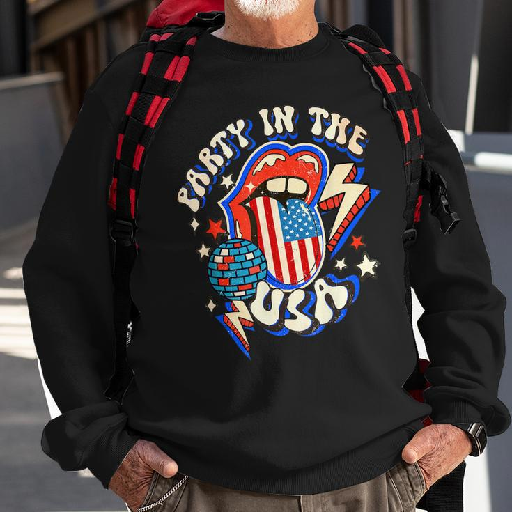 Groovy Disco Funny Party In The Us July 4Th Usa Patriotic Sweatshirt Gifts for Old Men