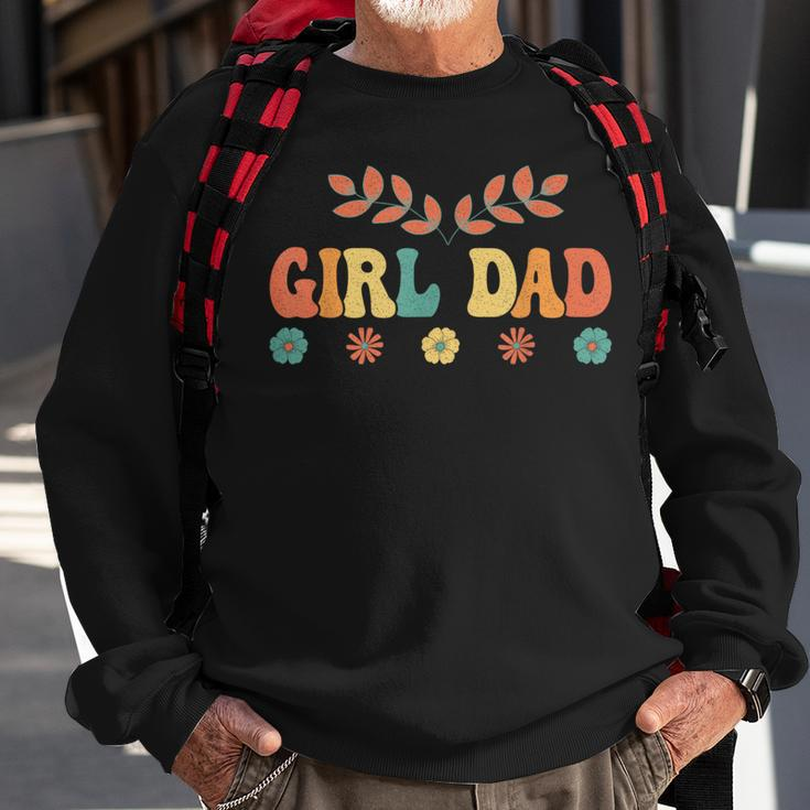 Groovy Father Of Girls Proud Girl Dad Sweatshirt Gifts for Old Men