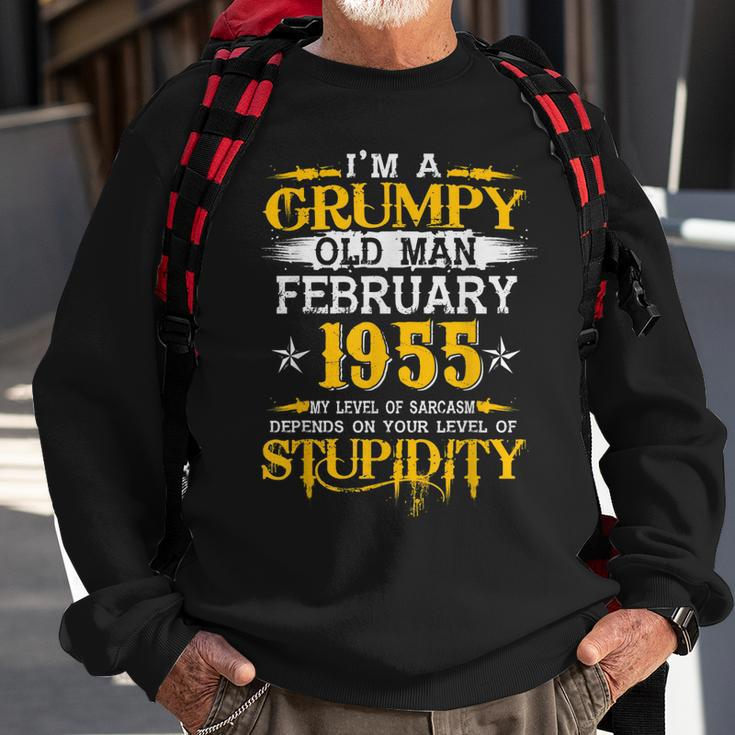 Grumpy Old Man Born In February 1955 65Th Birthday Sweatshirt Gifts for Old Men