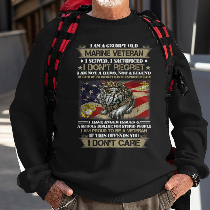 Grumpy Old Marine Veteran Not A Hero Not A Legend Sweatshirt Gifts for Old Men