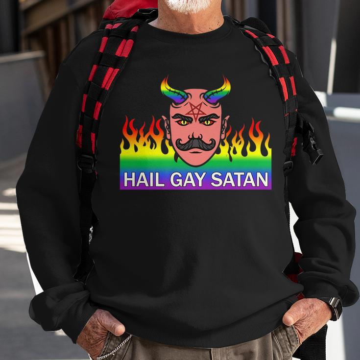 Hail Gay Satan Lgbt Pride Sweatshirt Gifts for Old Men