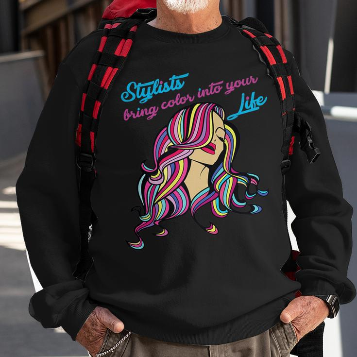 Hair Colorist Stylists Bring Color Cosmetologist Sweatshirt Gifts for Old Men