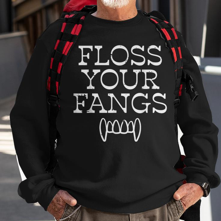 Halloween Dentist Floss Your Fangs Dental Vampire Costume Sweatshirt Gifts for Old Men