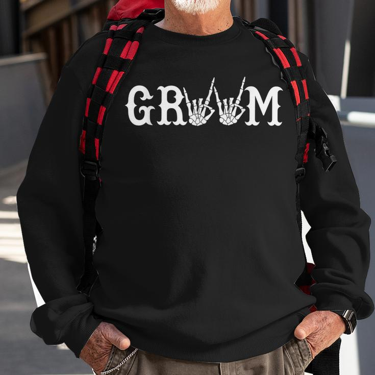 Halloween Wedding Bride Groom Skeleton Till Death Matching Sweatshirt Gifts for Old Men