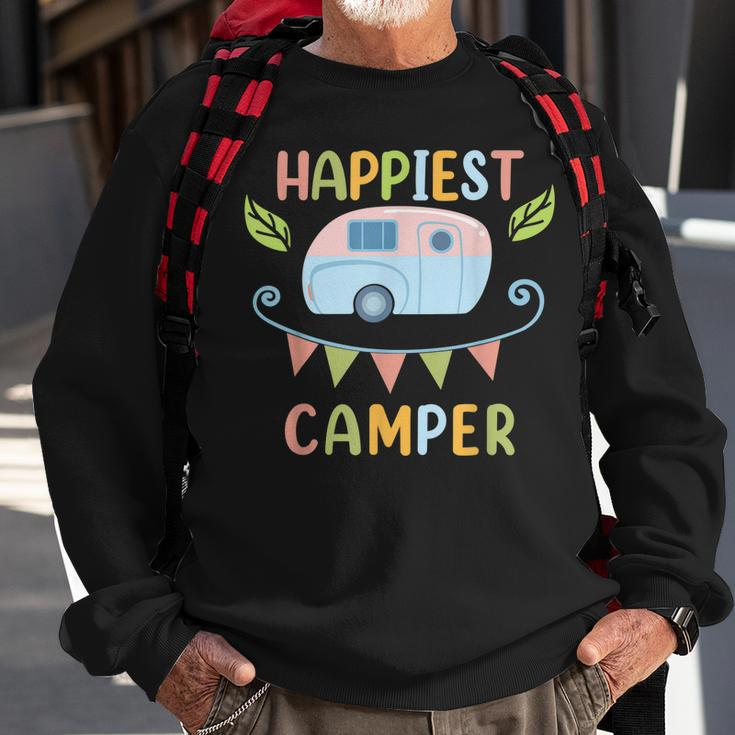 Happiest Camper Camping Girl Gift For Womens Sweatshirt Gifts for Old Men