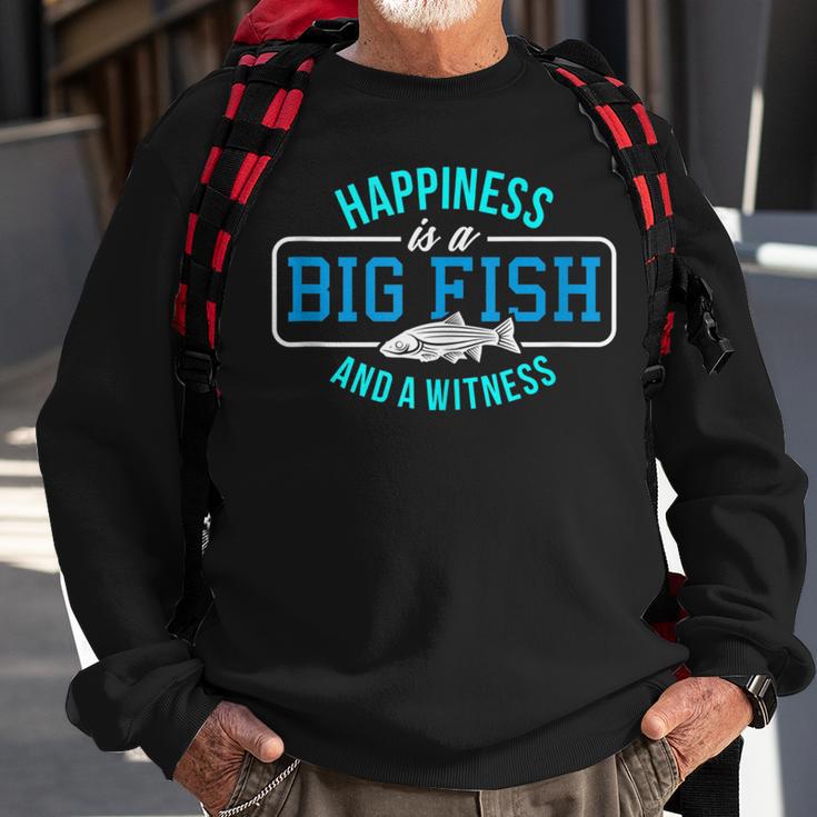 Happiness Big Fish And Witness Fishing Sweatshirt Gifts for Old Men