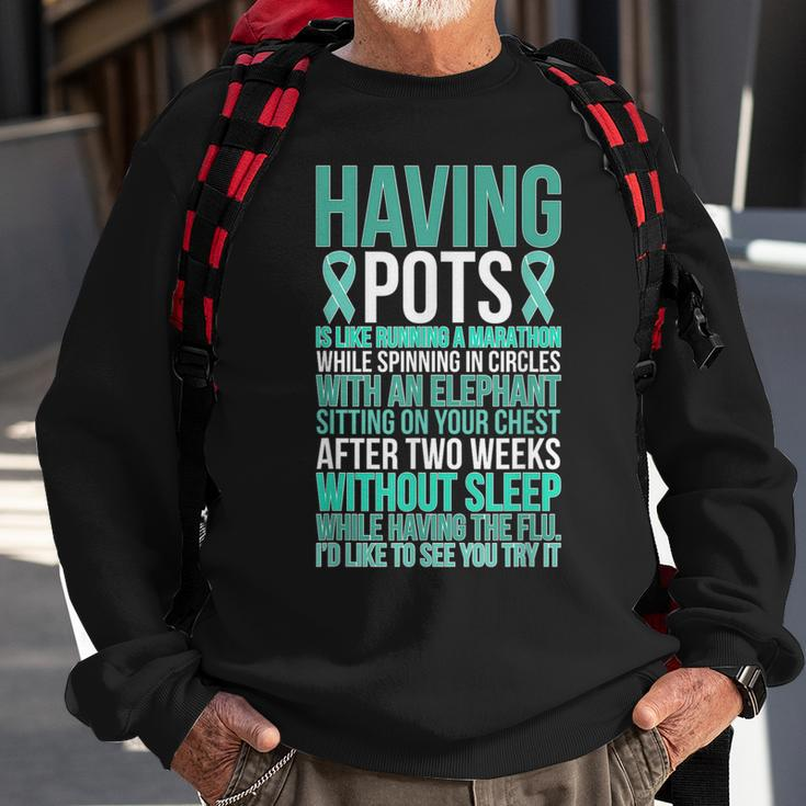 Having Pots Warrior Pots Awareness Day Pots Fighter Sweatshirt Gifts for Old Men