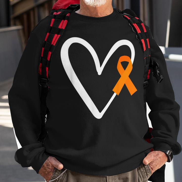 Heart End Gun Violence Awareness Funny Orange Ribbon Enough Sweatshirt Gifts for Old Men