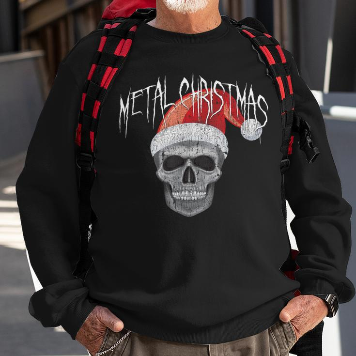 Heavy Metal Christmas Skull Santa Sweatshirt Gifts for Old Men