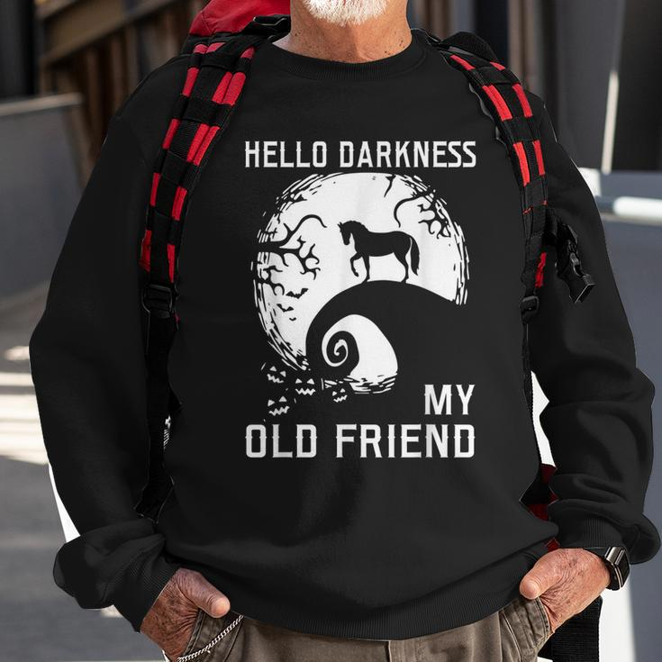 Hello Darkness My Old Friend Funny Halloween Sweatshirt Gifts for Old Men
