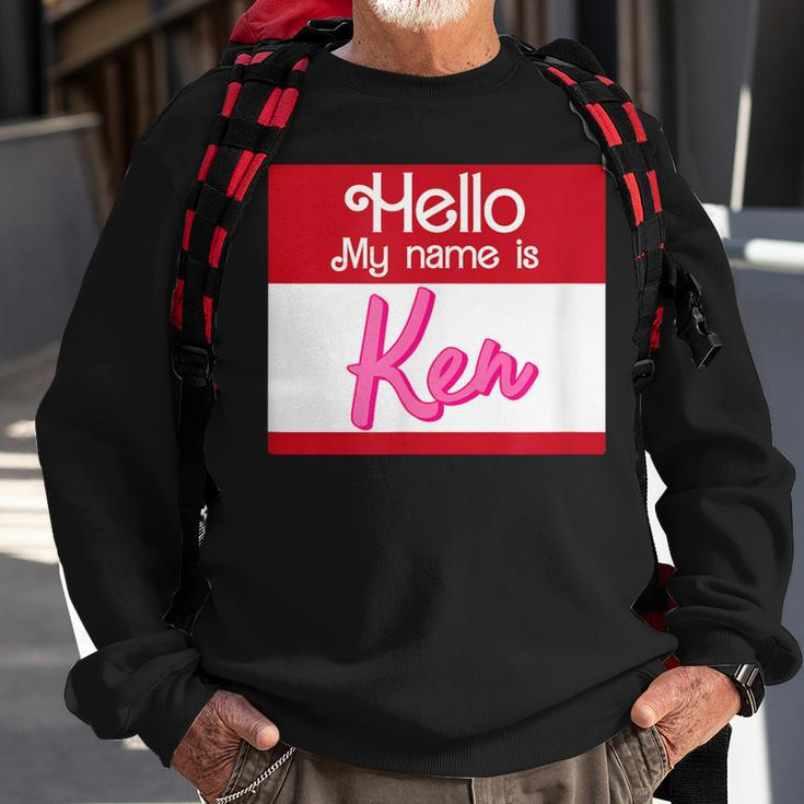 Hello My Name Is Ken Halloween Name Tag Personalized Sweatshirt Gifts for Old Men