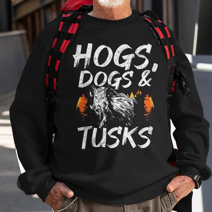 Hogs Dogs And Tusks Hog Removal Hunter Hog Hunting Sweatshirt Gifts for Old Men