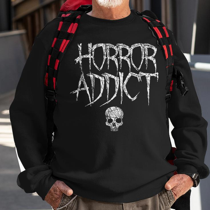 Horror Addict Gothic Skull Horror Sweatshirt Gifts for Old Men