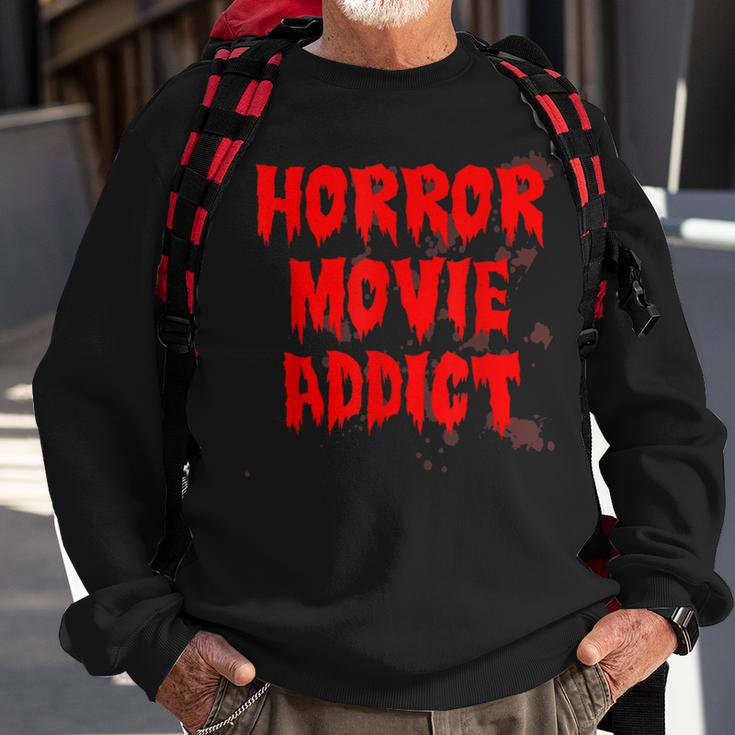 Horror Movie Addict Bloody Blood Stained Horror Sweatshirt Gifts for Old Men