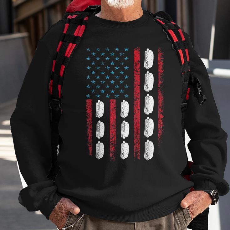 Hot Dog American Flag July 4Th Patriotic Summer Bbq Funny Patriotic Funny Gifts Sweatshirt Gifts for Old Men
