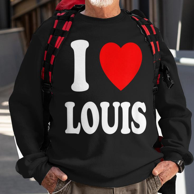 I Heart Love Louis Cute Matching Couple Spouse Sweatshirt Gifts for Old Men