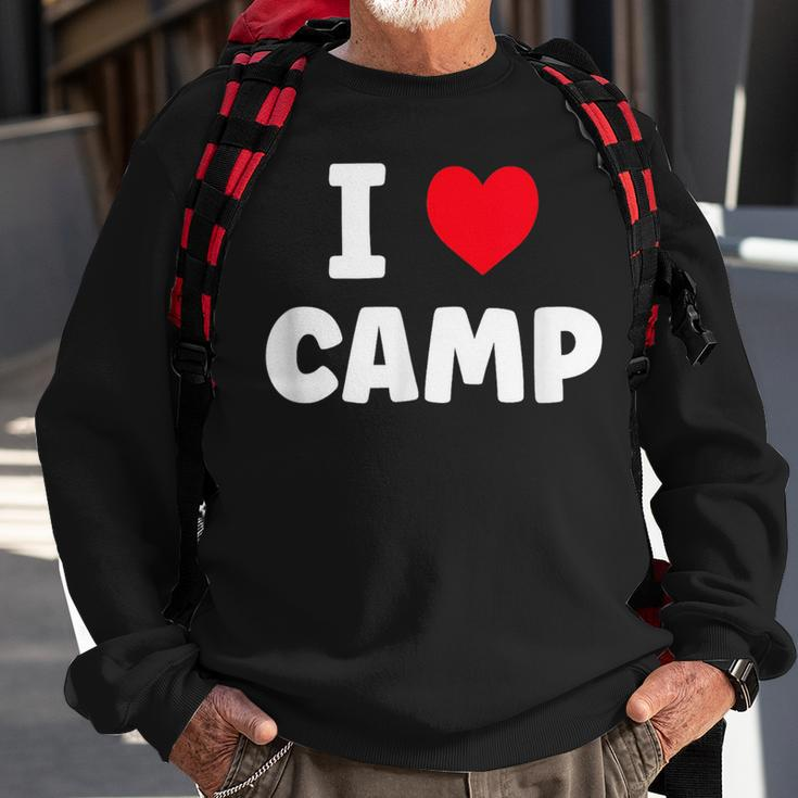 I Love Camp Summer Camp Glamping Sweatshirt Gifts for Old Men