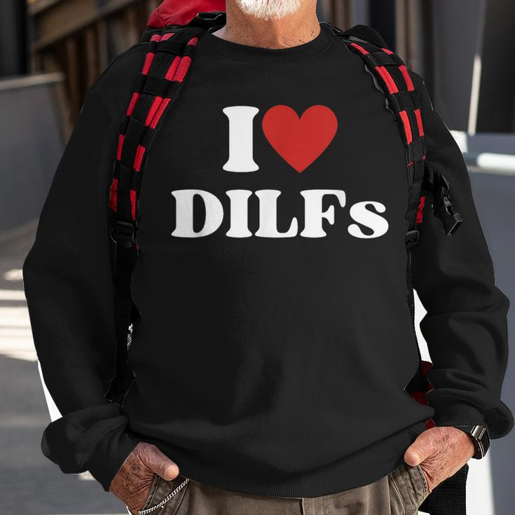 I Love Dilfs Red Heart Sweatshirt Gifts for Old Men