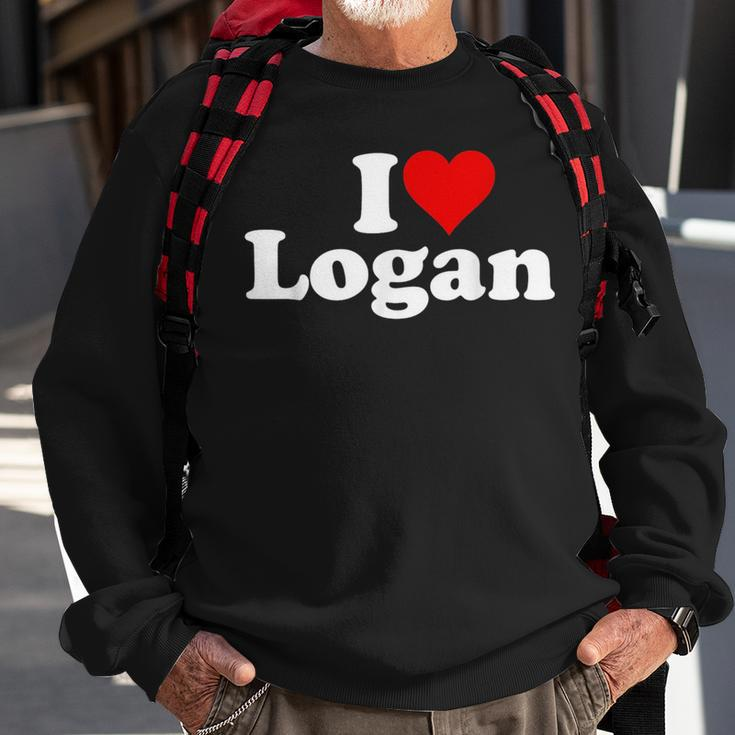I Love Heart Logan Sweatshirt Gifts for Old Men