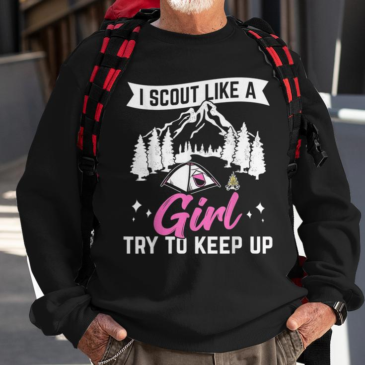I Scout Like A Girl Try To Keep Up Scouting Scout Funny Gift Sweatshirt Gifts for Old Men