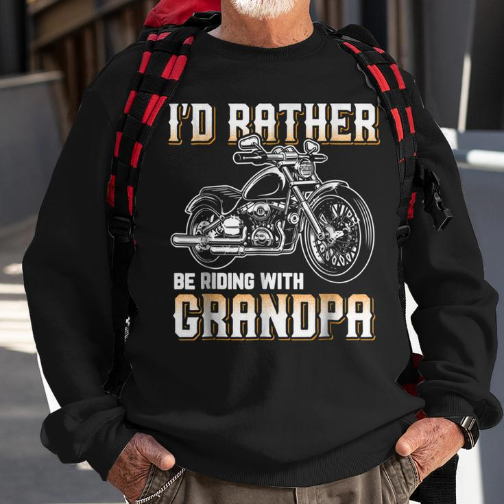 Id Rather Be Riding With Grandpa Biker Sweatshirt Gifts for Old Men