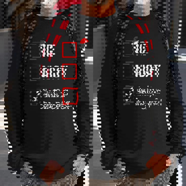 Identify As Perfect Naughty Nice List Christmas Sweatshirt Gifts for Old Men