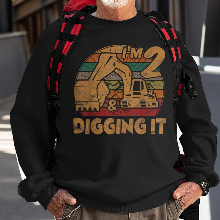 Im 2 Year Old Gift 2Nd Birthday Boy Excavator Construction Sweatshirt Gifts for Old Men