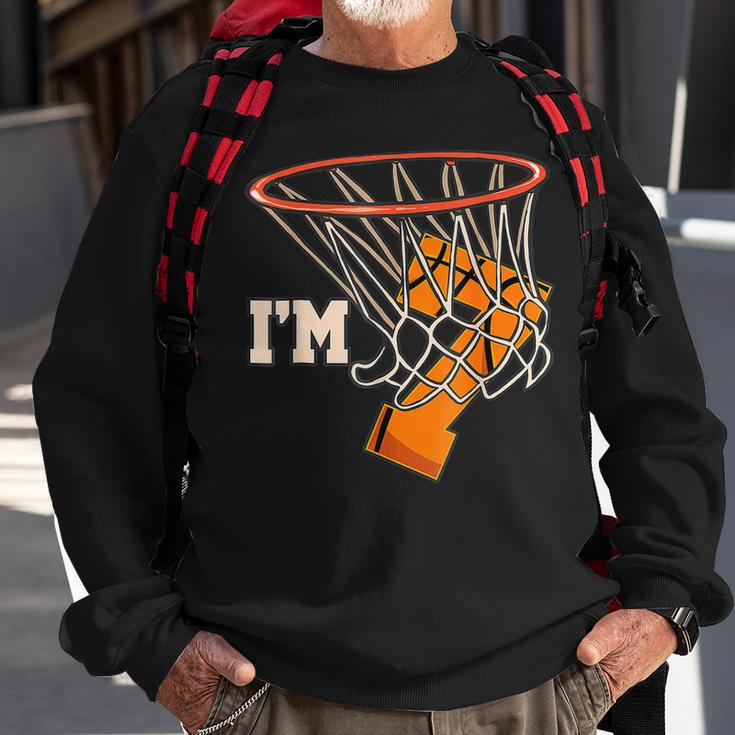 Im 7 Basketball Theme Birthday Party Celebration 7Th Sweatshirt Gifts for Old Men