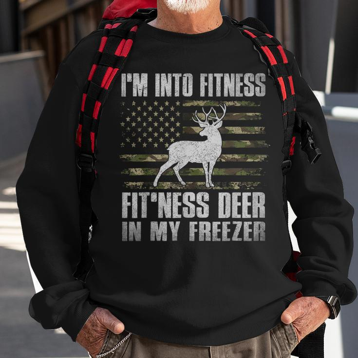I'm Into Fitness Fit'ness Deer In My Freezer Hunting Hunter Sweatshirt Gifts for Old Men