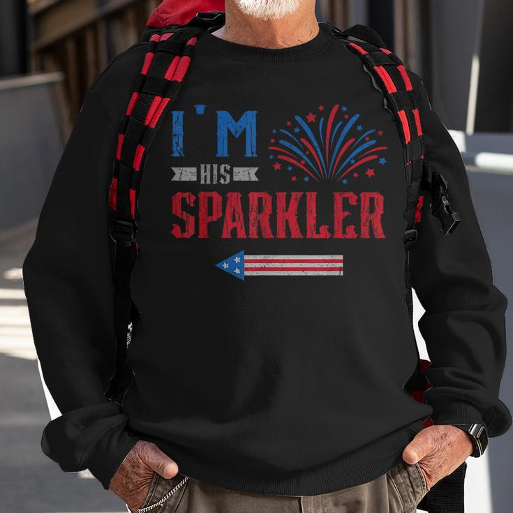 Im His Sparkler Fireworks Usa Flag Couples 4Th Of July Usa Funny Gifts Sweatshirt Gifts for Old Men