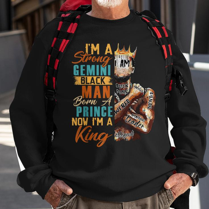 Im Strong Gemini Black Man Born A Prince Now A King Birthday Sweatshirt Gifts for Old Men