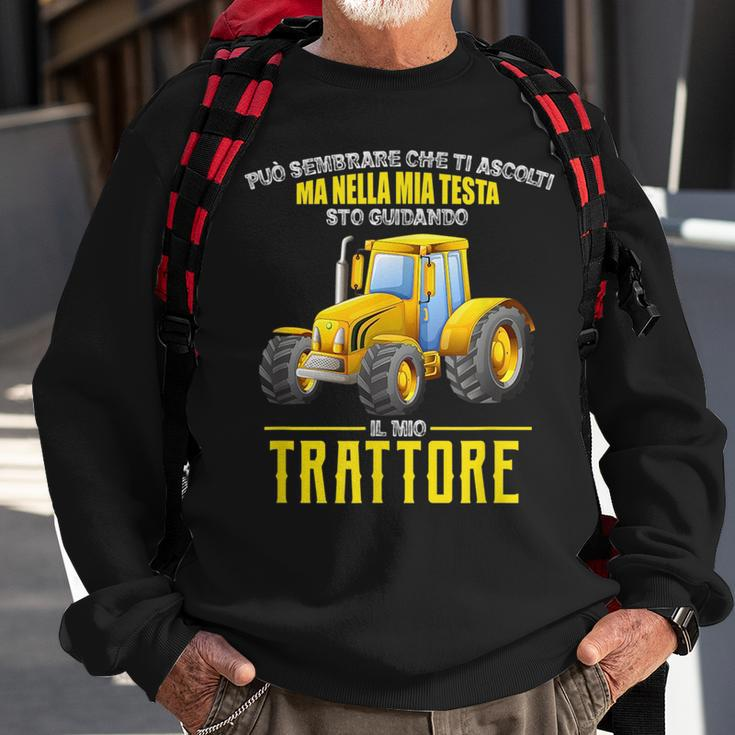 In My Head I Am Driving My Tractor Italian Words Sweatshirt Gifts for Old Men