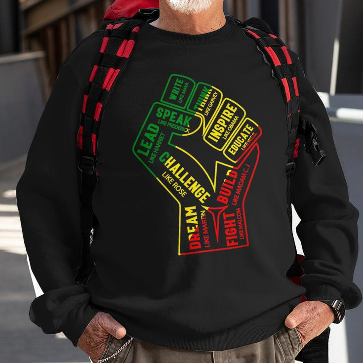 Inspiring Leaders Power Fist Hand Junenth Pride 2024 Sweatshirt Gifts for Old Men