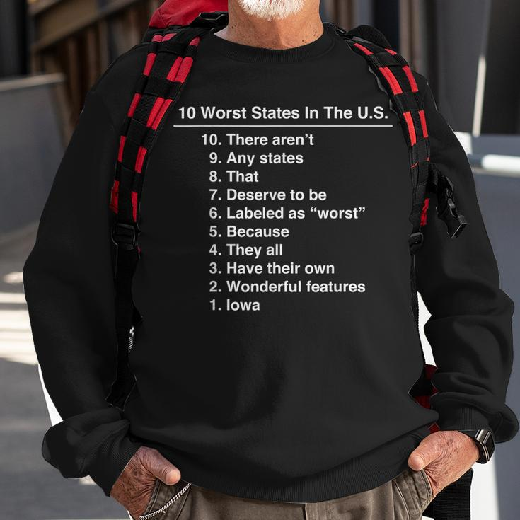 Iowa Is The Worst State Ever Funny Sweatshirt Gifts for Old Men