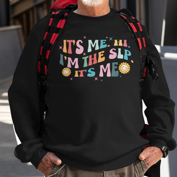 Its Me Hi I’M The Slp Speech Language Pathologist Retro Sweatshirt Gifts for Old Men
