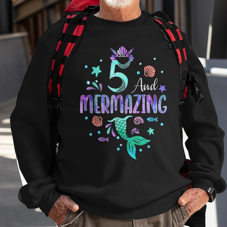 Its My Mermazing 5Th Birthday Mermaid Girl Theme 5 Yrs Old Sweatshirt Gifts for Old Men