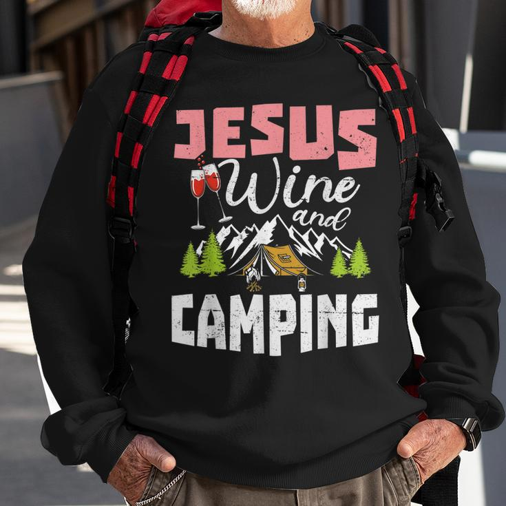 Jesus Wine And Camping For Women Mom Girl Sweatshirt Gifts for Old Men