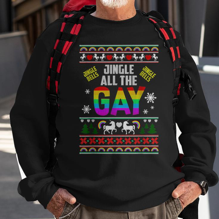 Jingle Bells Jingle All The Gay Ugly Christmas Sweater Sweatshirt Gifts for Old Men