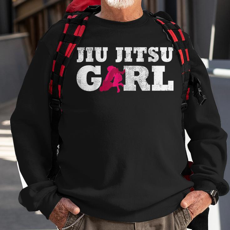 Jiu Jitsu Girl Player Silhouette Sport Gift Sweatshirt Gifts for Old Men