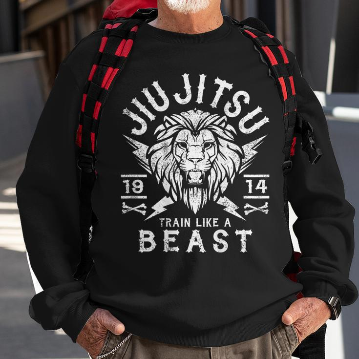 Jiu JitsuBrazilian Jiu Jitsu Back Print Sweatshirt Gifts for Old Men