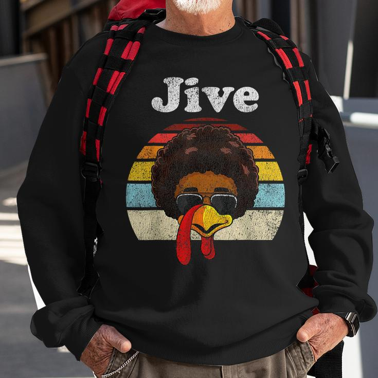 Jive Thanksgiving Turkey Day Face Vintage Retro Style Sweatshirt Gifts for Old Men