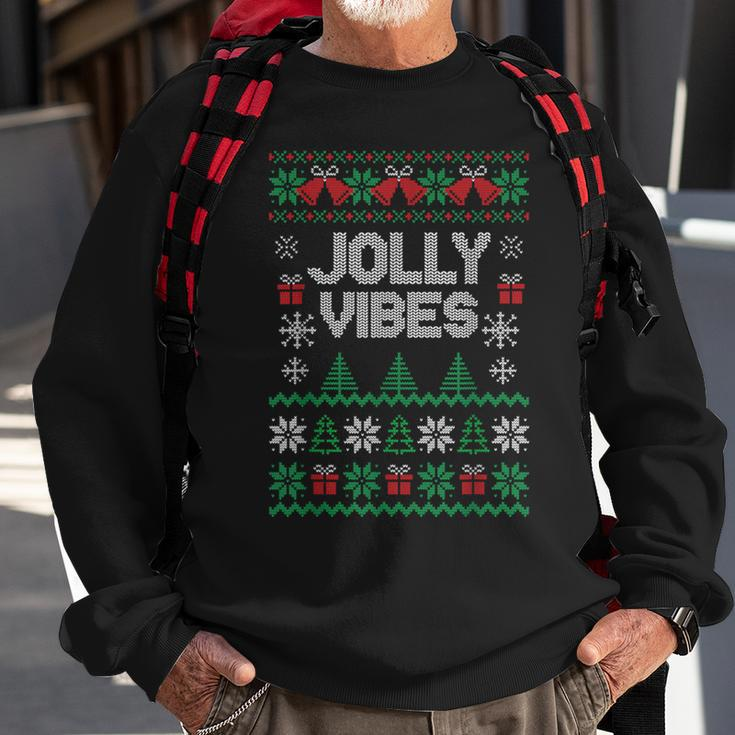 Jolly Vibes Ugly Sweater Jolly Christmas Happy Holidays Sweatshirt Gifts for Old Men