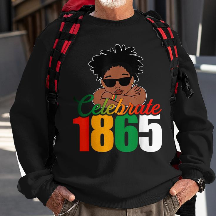 Junenth Afro Black Men Boy Celebrate 1865 Sweatshirt Gifts for Old Men